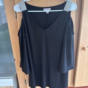 Elegant Black Cold Shoulder Top